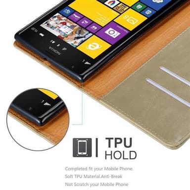 Nokia Lumia 1520 Suojakuori Lompakkokotelo (Ruskea)