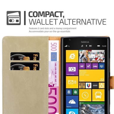 Nokia Lumia 1520 Suojakuori Lompakkokotelo (Ruskea)