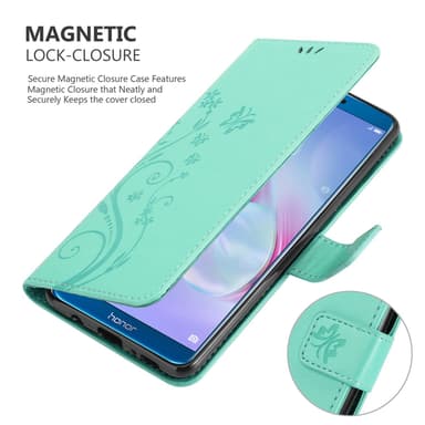 Honor 9X LITE Suojakuori Lompakkokotelo (Turkoosi)