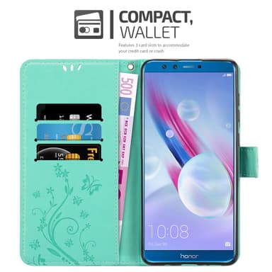 Honor 9X LITE Suojakuori Lompakkokotelo (Turkoosi)