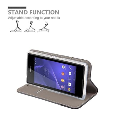 Sony Xperia E3 Suojakuori Lompakkokotelo (harmaa)