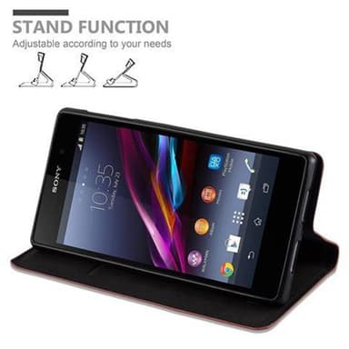 Sony Xperia Z1 Suojakuori Lompakkokotelo (Ruskea)