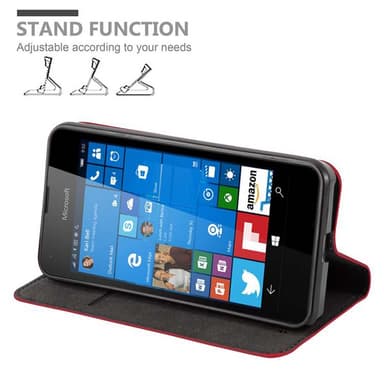 Nokia Lumia 550 Suojakuori Lompakkokotelo (Punainen)