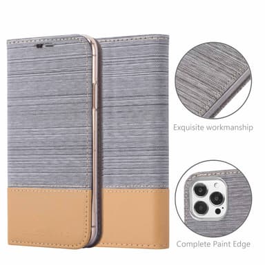 iPhone 13 PRO Suojakuori Lompakkokotelo (harmaa)
