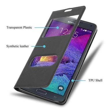 Lompakkokotelo Samsung Galaxy NOTE 4 Case (Musta)