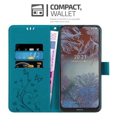 Nokia G10 / G20 Suojakuori Lompakkokotelo (Sininen)