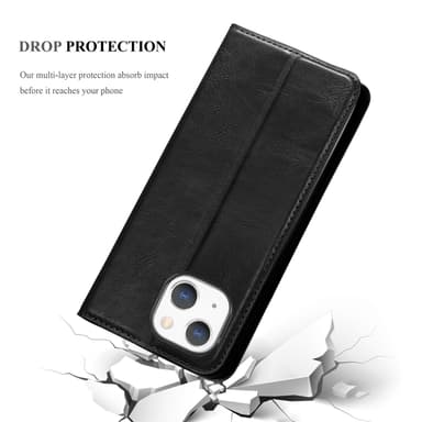 iPhone 13 Suojakuori Lompakkokotelo (Musta)