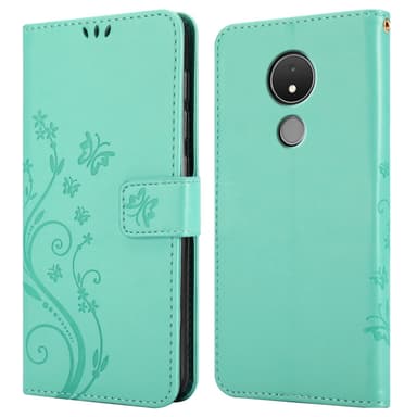 Nokia C21 Suojakuori Lompakkokotelo (Turkoosi)