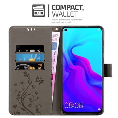 Huawei NOVA 4 Suojakuori Lompakkokotelo (harmaa)