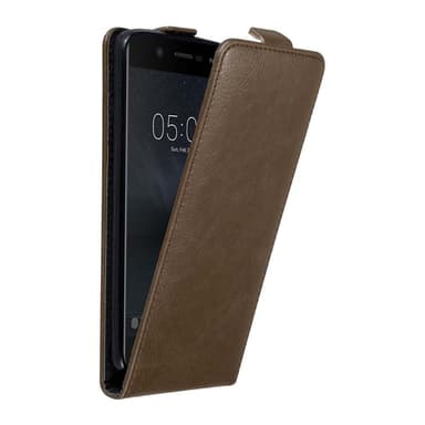 Nokia 5 2017 Suojakuori Lompakkokotelo (Ruskea)