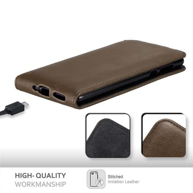Nokia 5 2017 Suojakuori Lompakkokotelo (Ruskea)