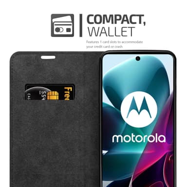 Motorola MOTO G200 5G Suojakuori Lompakkokotelo (Musta)