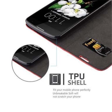 LG K7 2017 Suojakuori Lompakkokotelo (Punainen)