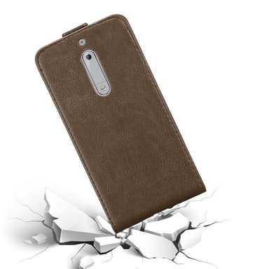 Nokia 5 2017 Suojakuori Lompakkokotelo (Ruskea)
