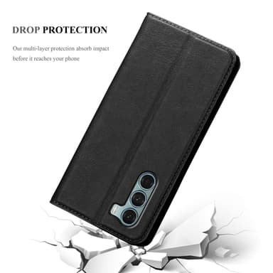 Motorola MOTO G200 5G Suojakuori Lompakkokotelo (Musta)