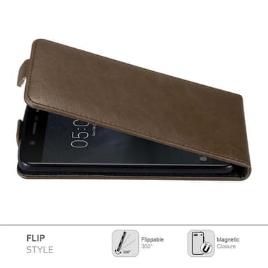 Nokia 5 2017 Suojakuori Lompakkokotelo (Ruskea)