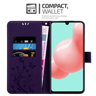 Samsung Galaxy A41 Suojakuori Lompakkokotelo (Violetti)