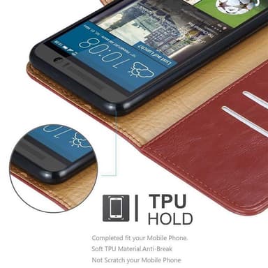HTC ONE M9 Suojakuori Lompakkokotelo (Punainen)
