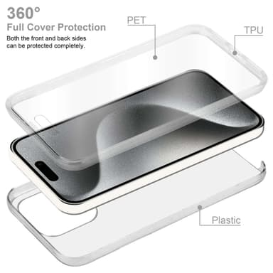 iPhone 15 PRO Suojakuori Case Cover (Läpinäkyvä)