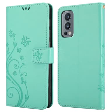OnePlus Nord 2 5G Suojakuori Lompakkokotelo (Turkoosi)