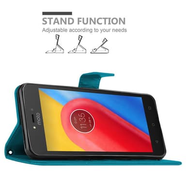 Motorola MOTO C Suojakuori Lompakkokotelo (Sininen)