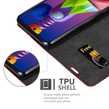 Samsung Galaxy M51 Suojakuori Lompakkokotelo (Punainen)