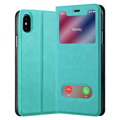 Lompakkokotelo iPhone XS MAX Case (Turkoosi)