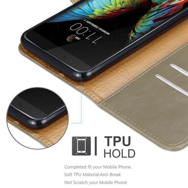 LG K10 2016 Suojakuori Lompakkokotelo (Ruskea)