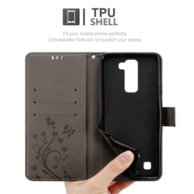 LG K7 2016 Suojakuori Lompakkokotelo (harmaa)