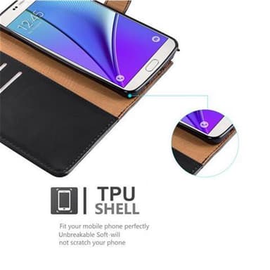 Samsung Galaxy NOTE 5 Suojakuori Lompakkokotelo (Musta)