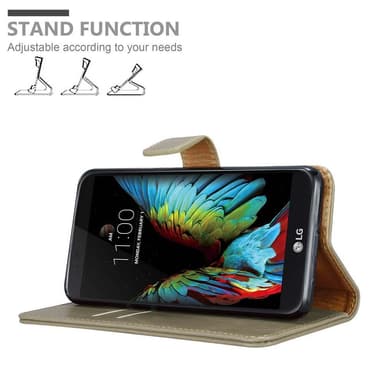 LG K10 2016 Suojakuori Lompakkokotelo (Ruskea)
