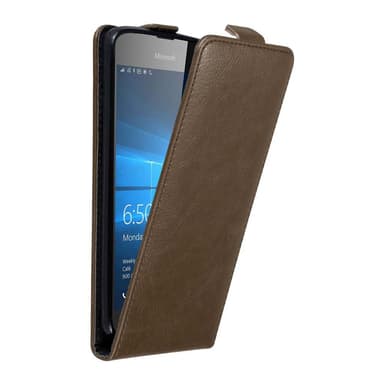 Nokia Lumia 650 Suojakuori Lompakkokotelo (Ruskea)