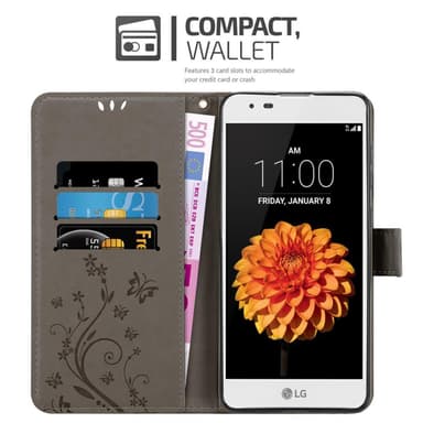 LG K7 2016 Suojakuori Lompakkokotelo (harmaa)