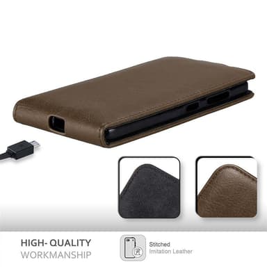 Nokia Lumia 650 Suojakuori Lompakkokotelo (Ruskea)