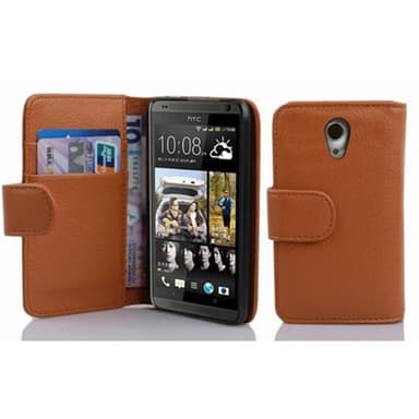 Suojakuori HTC Desire 700 Lompakkokotelo (Ruskea)