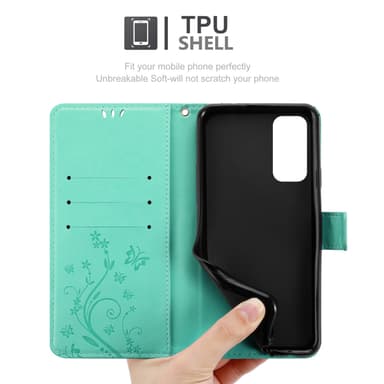 OnePlus Nord 2 5G Suojakuori Lompakkokotelo (Turkoosi)