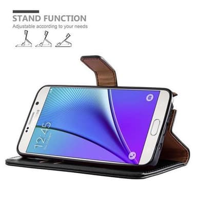 Samsung Galaxy NOTE 5 Suojakuori Lompakkokotelo (Musta)