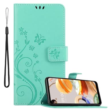 LG K61 Suojakuori Lompakkokotelo (Turkoosi)