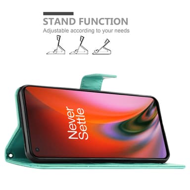 OnePlus Nord 2 5G Suojakuori Lompakkokotelo (Turkoosi)