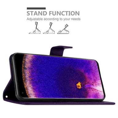 Oppo FIND X5 PRO Suojakuori Lompakkokotelo (Violetti)