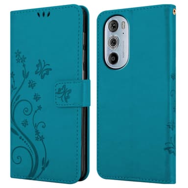 Motorola EDGE+ Suojakuori Lompakkokotelo (Sininen)