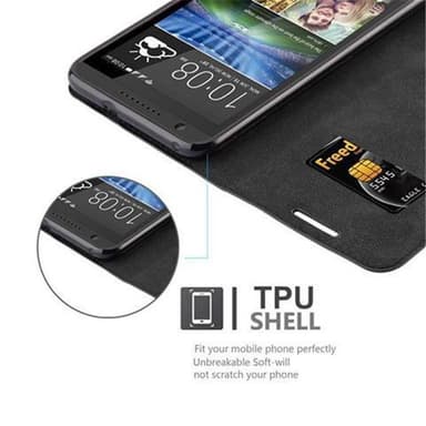 HTC Desire 820 Suojakuori Lompakkokotelo (Musta)
