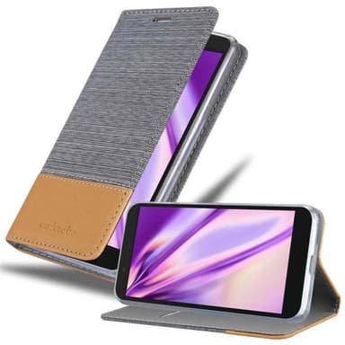 Alcatel 1C 2019 Suojakuori Lompakkokotelo (harmaa)