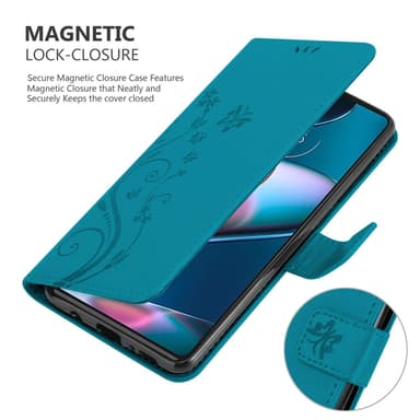 Motorola EDGE+ Suojakuori Lompakkokotelo (Sininen)
