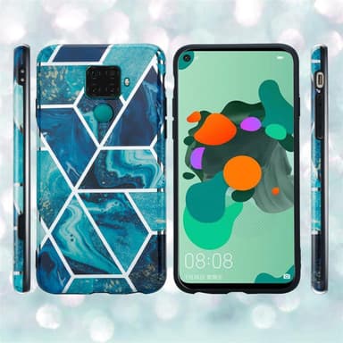 Huawei MATE 30 LITE Suojakuori Lompakkokotelo (Sininen)
