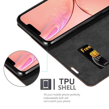 iPhone 13 PRO MAX Suojakuori Lompakkokotelo (Ruskea)