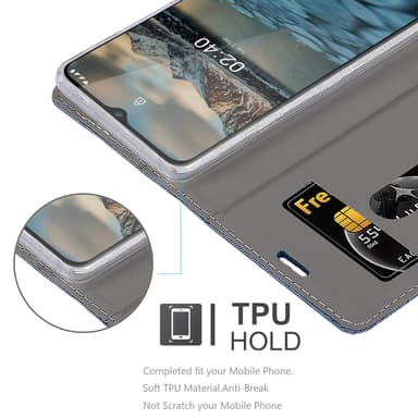 Nokia 2.4 Suojakuori Lompakkokotelo (Sininen)