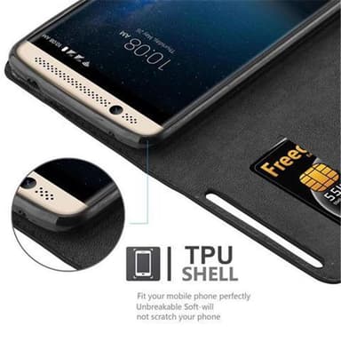 ZTE Axon 7 Suojakuori Lompakkokotelo (Musta)