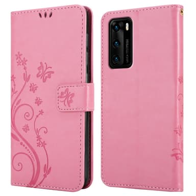 Huawei P40 Suojakuori Lompakkokotelo (Vaaleanpunainen)