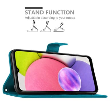 Samsung Galaxy A03s Suojakuori Lompakkokotelo (Sininen)